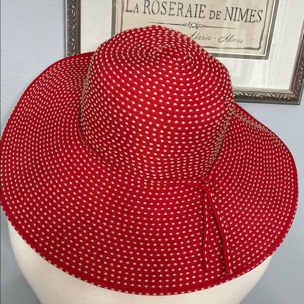 San Diego Hat Company Red Polka Dot Women's Sun Hat